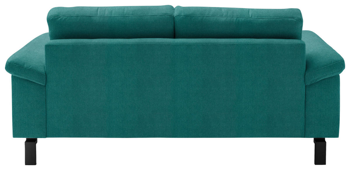 2,5-SITZER in Velours Petrol  - Petrol/Schwarz, Design, Textil/Metall (206/86/97cm) - Pure Home Lifestyle