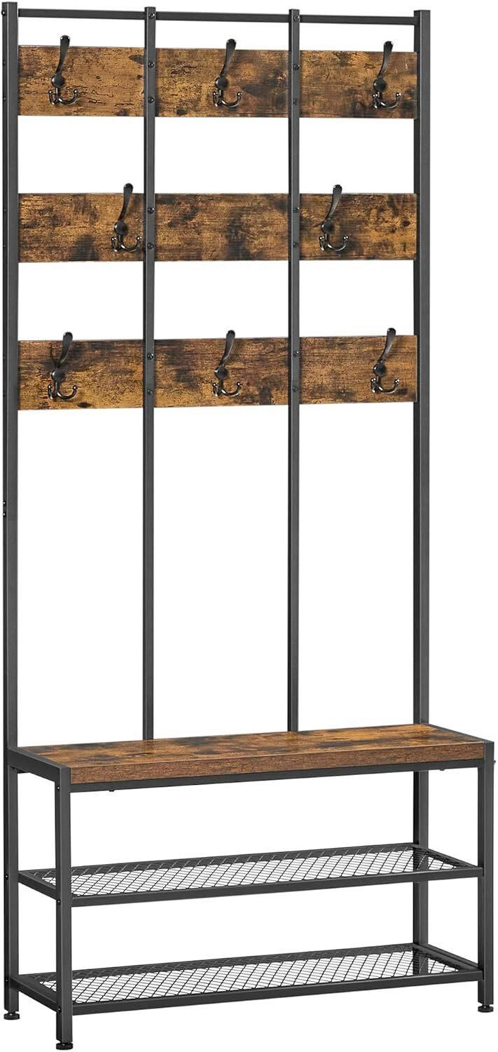 GARDEROBE  in 84/182/30 cm  - Schwarz/Braun, MODERN, Holzwerkstoff/Metall (84/182/30cm) - MID.YOU