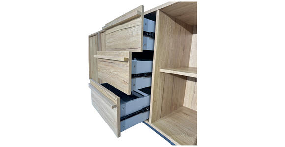 SIDEBOARD WABI in 180/81/40 cm - Eichefarben/Schwarz, Design, Holz/Holzwerkstoff (180/81/40cm) - Xora