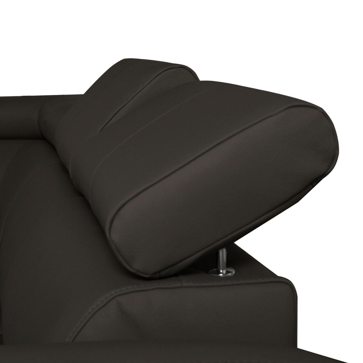 WOHNLANDSCHAFT in Lederlook Echtleder Dunkelbraun  - Chromfarben/Dunkelbraun, Design, Leder/Textil (208/315/175cm) - Livetastic