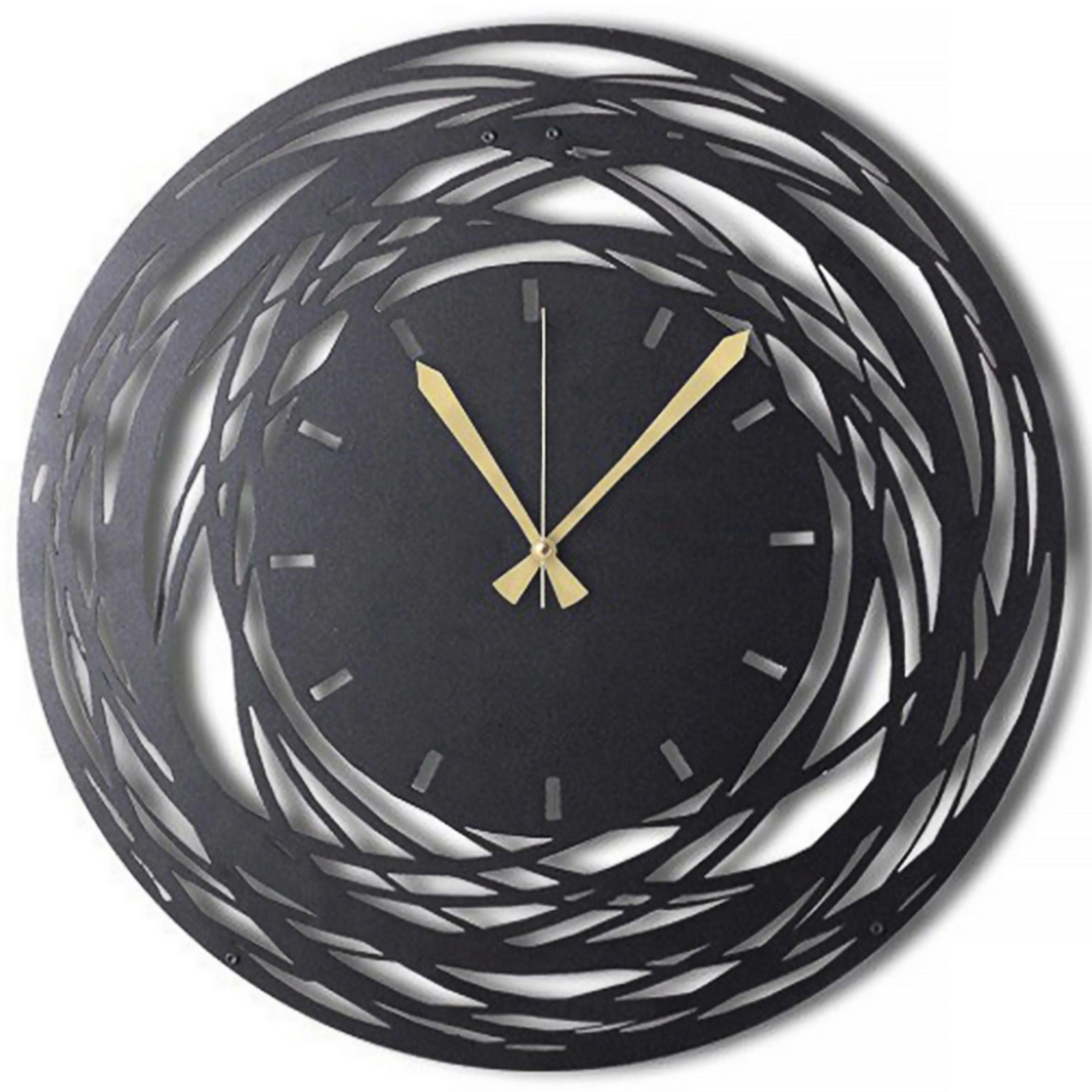 WANDUHR Schwarz 50/50/3 cm  - Schwarz, LIFESTYLE, Metall (50/50/3cm)
