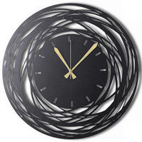 WANDUHR Schwarz 50/50/3 cm  - Schwarz, LIFESTYLE, Metall (50/50/3cm)