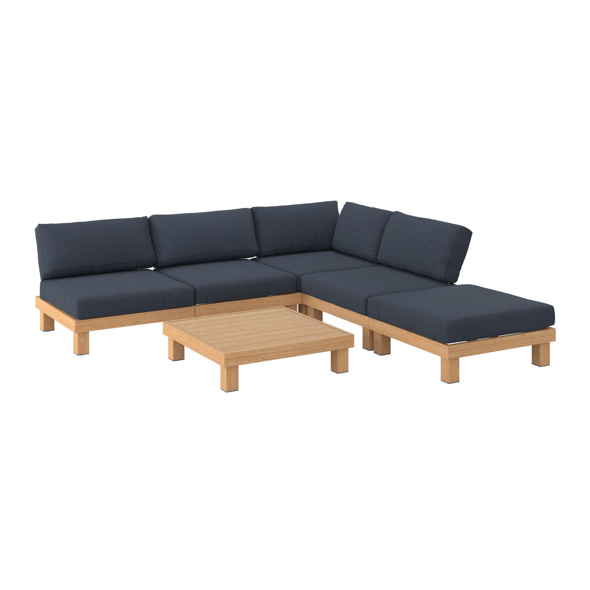 LOUNGEGARNITUR Aluminium  - Naturfarben/Grau, MODERN, Kunststoff/Textil (237/135cm) - Ambia Garden