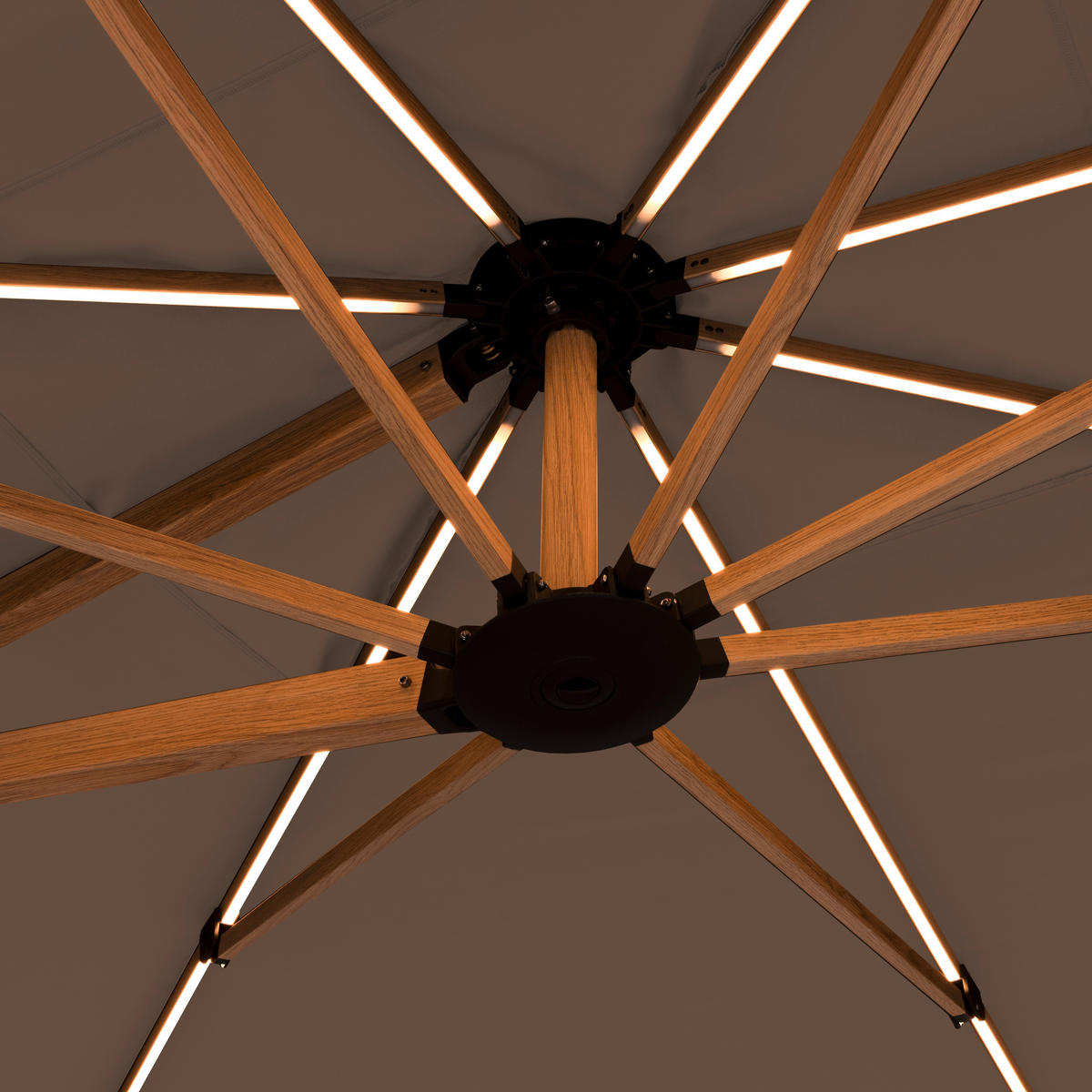 AMPELSCHIRM 400x300 cm  - Eichefarben/Naturfarben, Basics, Textil/Metall (400/300cm) - Doppler