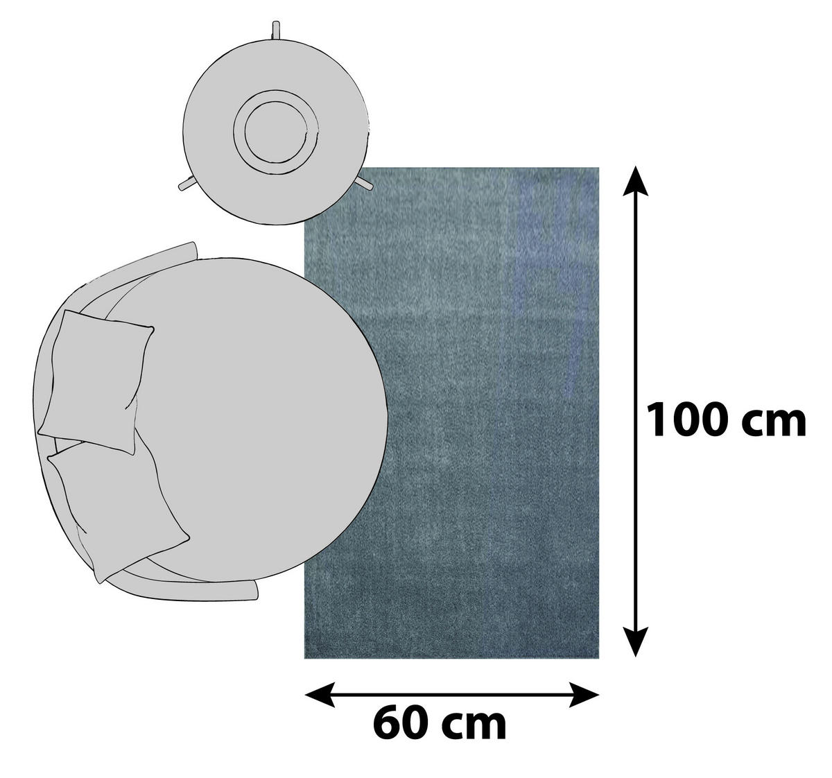 HOCHFLORTEPPICH 60/100 cm ATA 7000 Hellgrau  - Hellgrau, Design, Textil (60/100cm) - Novel