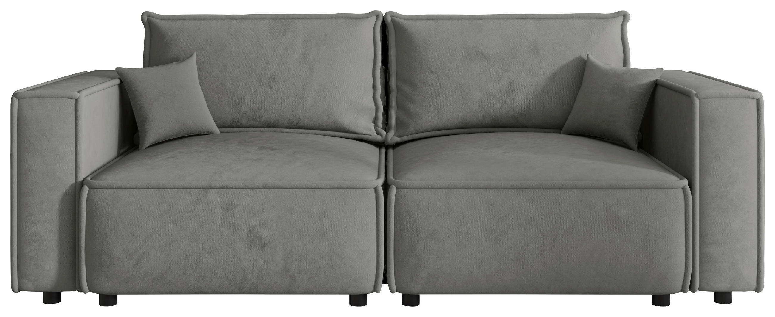 SOFA  in Webstoff Grau  - Schwarz/Grau, MODERN, Kunststoff/Textil (250/68/104cm) - Xora