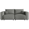 SOFA Webstoff Grau  - Schwarz/Grau, MODERN, Kunststoff/Textil (250/68/104cm) - Xora