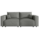 SOFA Webstoff Grau  - Schwarz/Grau, MODERN, Kunststoff/Textil (250/68/104cm) - Xora