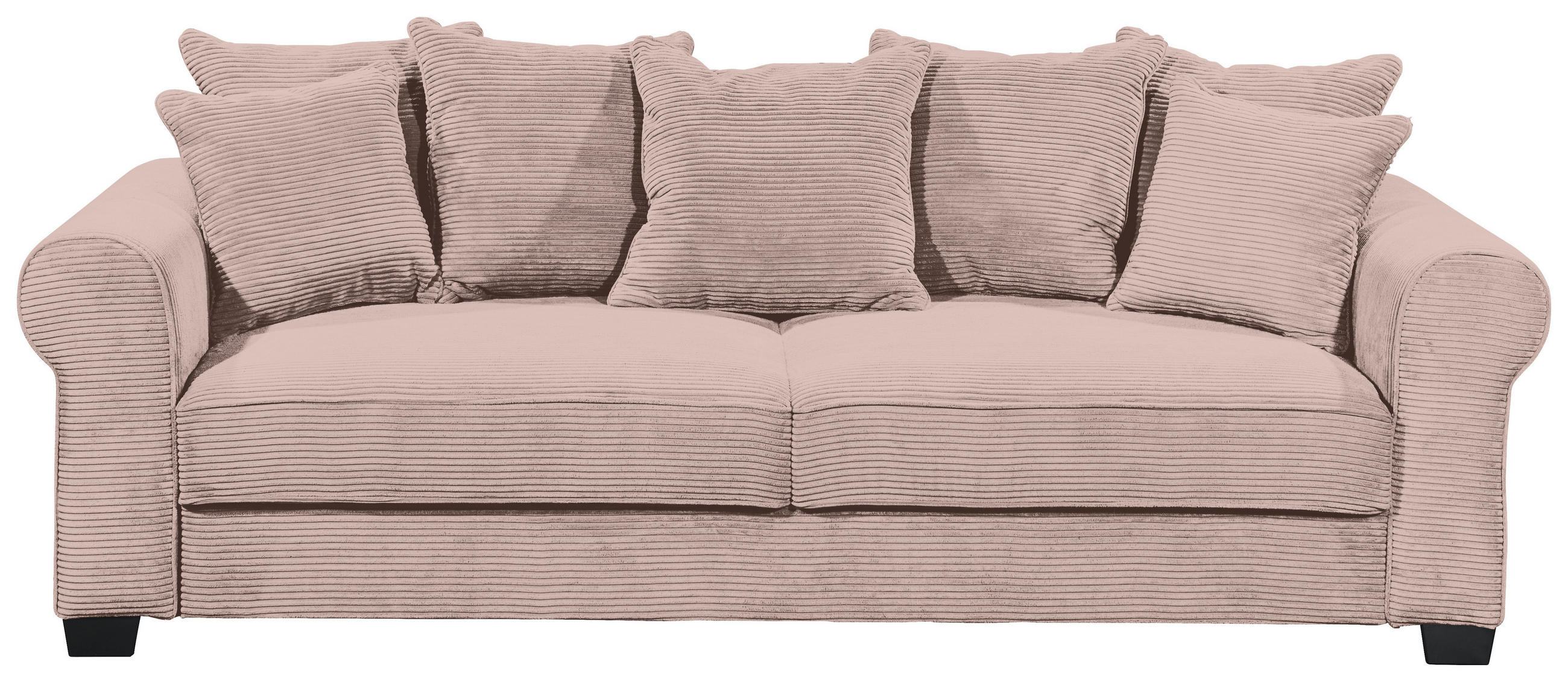 SCHLAFSOFA Cord Rosa  - Schwarz/Rosa, KONVENTIONELL, Kunststoff/Textil (250/95/125cm) - Hom`in