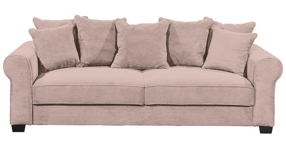 SCHLAFSOFA  mit Stoffauswahl, Liegefunktion, Rücken echt Cord Rosa  - Schwarz/Rosa, KONVENTIONELL, Kunststoff/Textil (250/95/125cm) - Hom`in