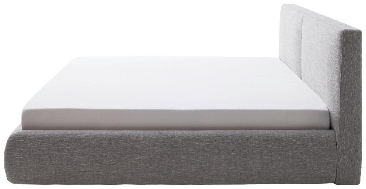 POLSTERBETT 180/200 cm,  in Hellgrau, Bettkasten, Lattenrost,  - Hellgrau/Naturfarben, MODERN, Holz/Textil (180/200cm) - Livetastic