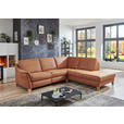 ECKSOFA in Flachgewebe Braun  - Wildeiche/Braun, Natur, Holz/Textil (255/226cm) - Voleo