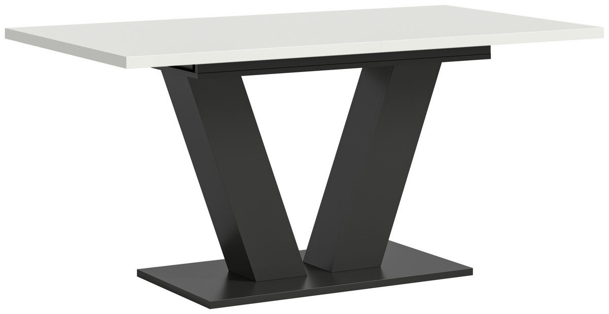 RAZTEGLJIVA MIZA, bela  - bela, Trend, leseni material (150-190/90/75cm)