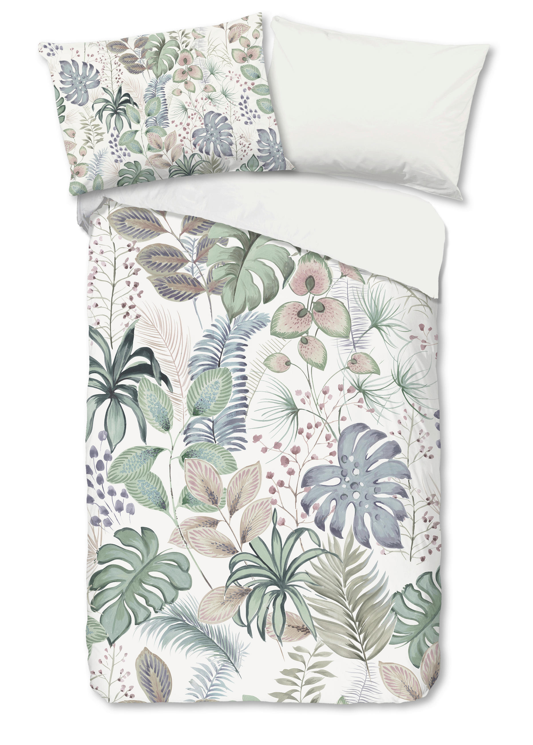 WENDEBETTWÄSCHE Good Morning Renforcé 140/200 cm  - Salbeigrün/Multicolor, Design, Textil (140/200cm)