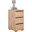 NACHTKÄSTCHEN in Anthrazit, Eichefarben - Eichefarben/Anthrazit, Design, Holzwerkstoff/Kunststoff (40/79/48cm) - Carryhome