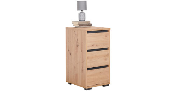 NACHTKÄSTCHEN in Anthrazit, Eichefarben - Eichefarben/Anthrazit, Design, Holzwerkstoff/Kunststoff (40/79/48cm) - Carryhome