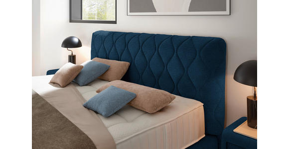 BOXSPRINGBETT 180/200 cm  in Blau  - Blau/Schwarz, Design, Kunststoff/Textil (180/200cm) - Johann Jakob