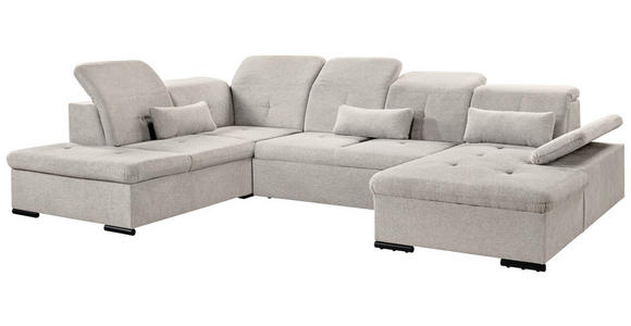 WOHNLANDSCHAFT  in Chenille Beige  - Beige/Grau, KONVENTIONELL, Kunststoff/Textil (188/340/240cm) - Carryhome