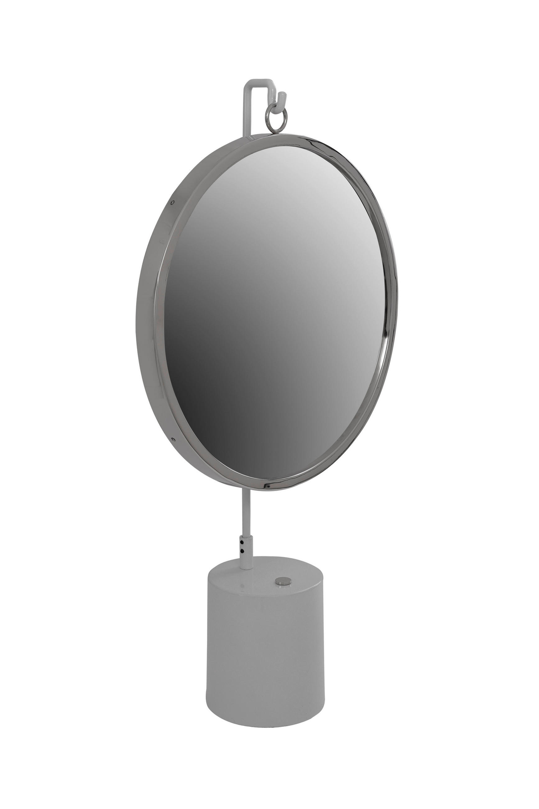 SCHMINKSPIEGEL  - Silberfarben/Weiß, LIFESTYLE, Glas/Metall (41/75/14cm) - Kayoom