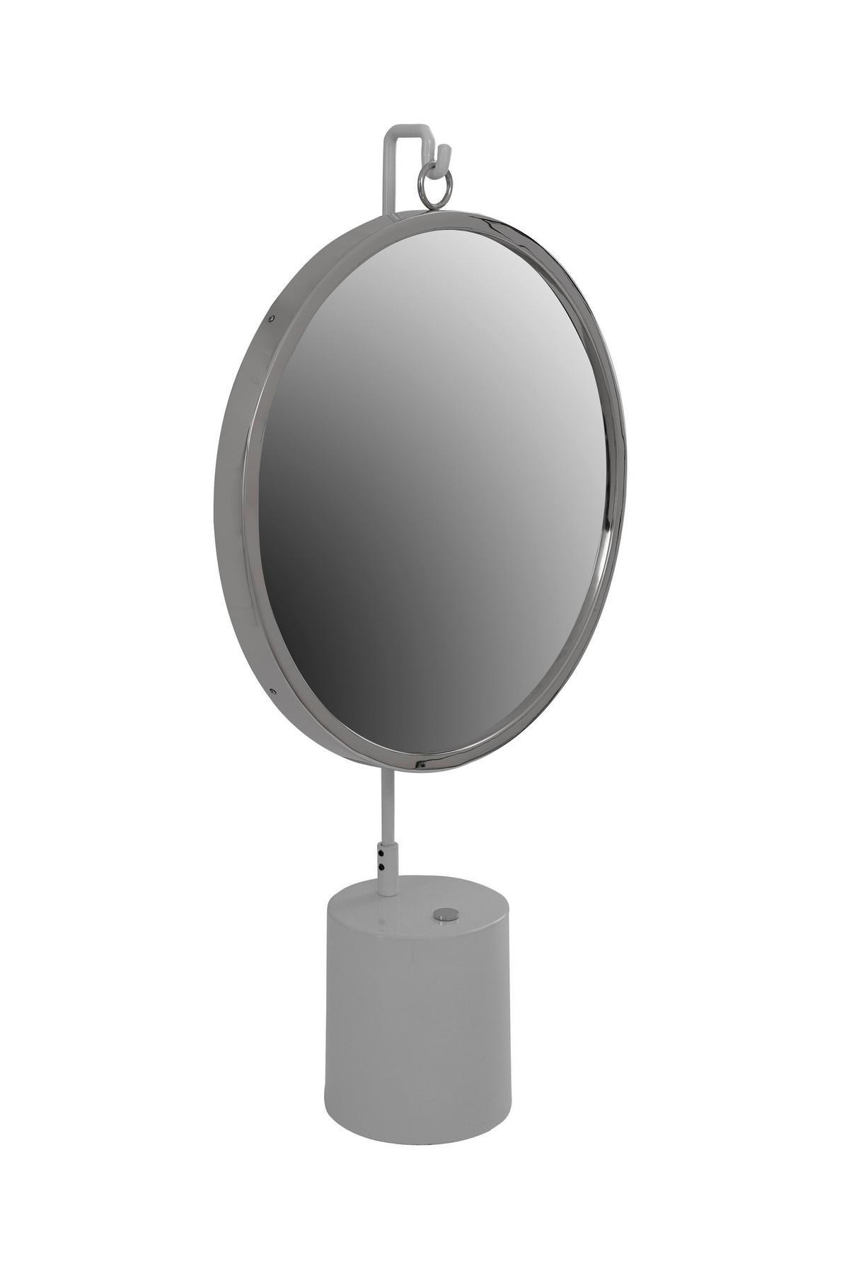 SCHMINKSPIEGEL  - Silberfarben/Weiß, LIFESTYLE, Glas/Metall (41/75/14cm) - Kayoom