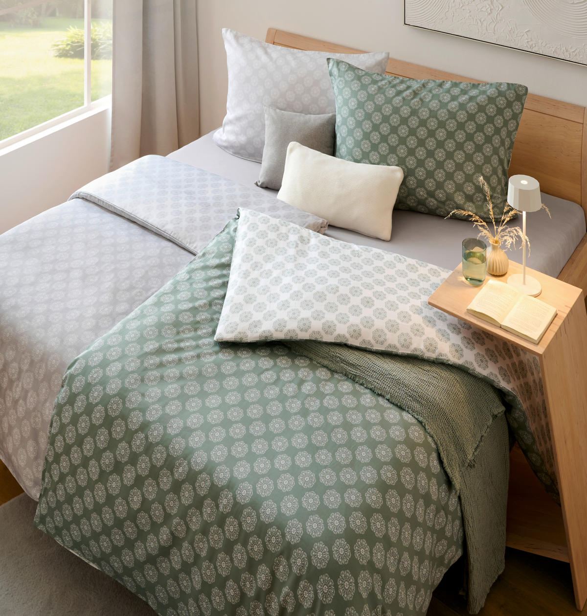 KÉTOLDALAS ÁGYNEMŰHUZAT 140/200 cm  - világosszürke, Konventionell, textil (140/200cm) - Esposa