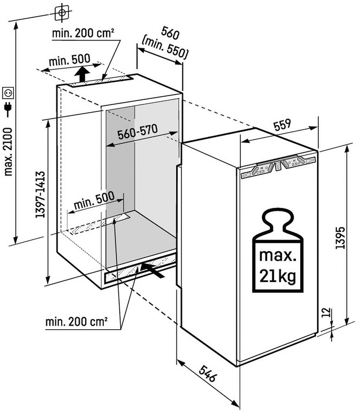 KÜHLSCHRANK 55,9/139,5/54,6 cm IRBc 4521  - Weiß, Basics (55,9/139,5/54,6cm) - Liebherr