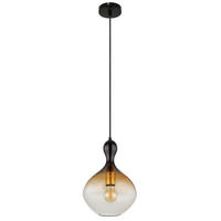 HÄNGELEUCHTE 23/120 cm    - Klar/Goldfarben, Design, Glas/Textil (23/120cm) - Globo
