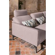 ECKSOFA in Flachgewebe, Struktur Rosa  - Anthrazit/Rosa, Design, Textil/Metall (254/230cm) - Ambiente