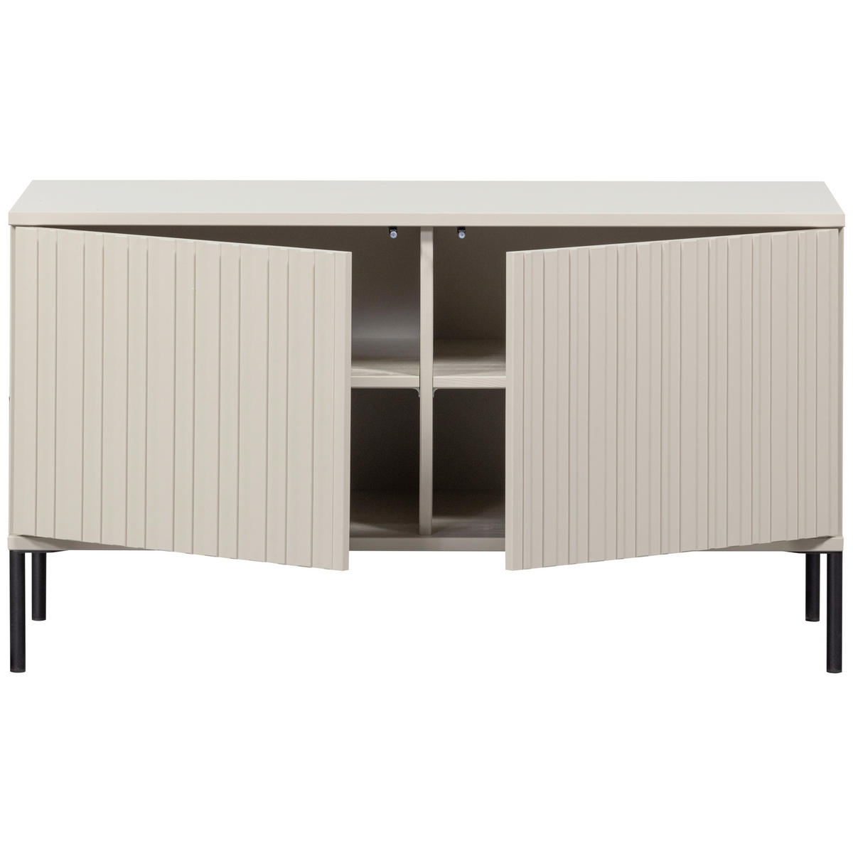 LOWBOARD Gravure 100/56/44 cm   - Schwarz/Grau, Design, Holz/Metall (100/56/44cm) - Livetastic