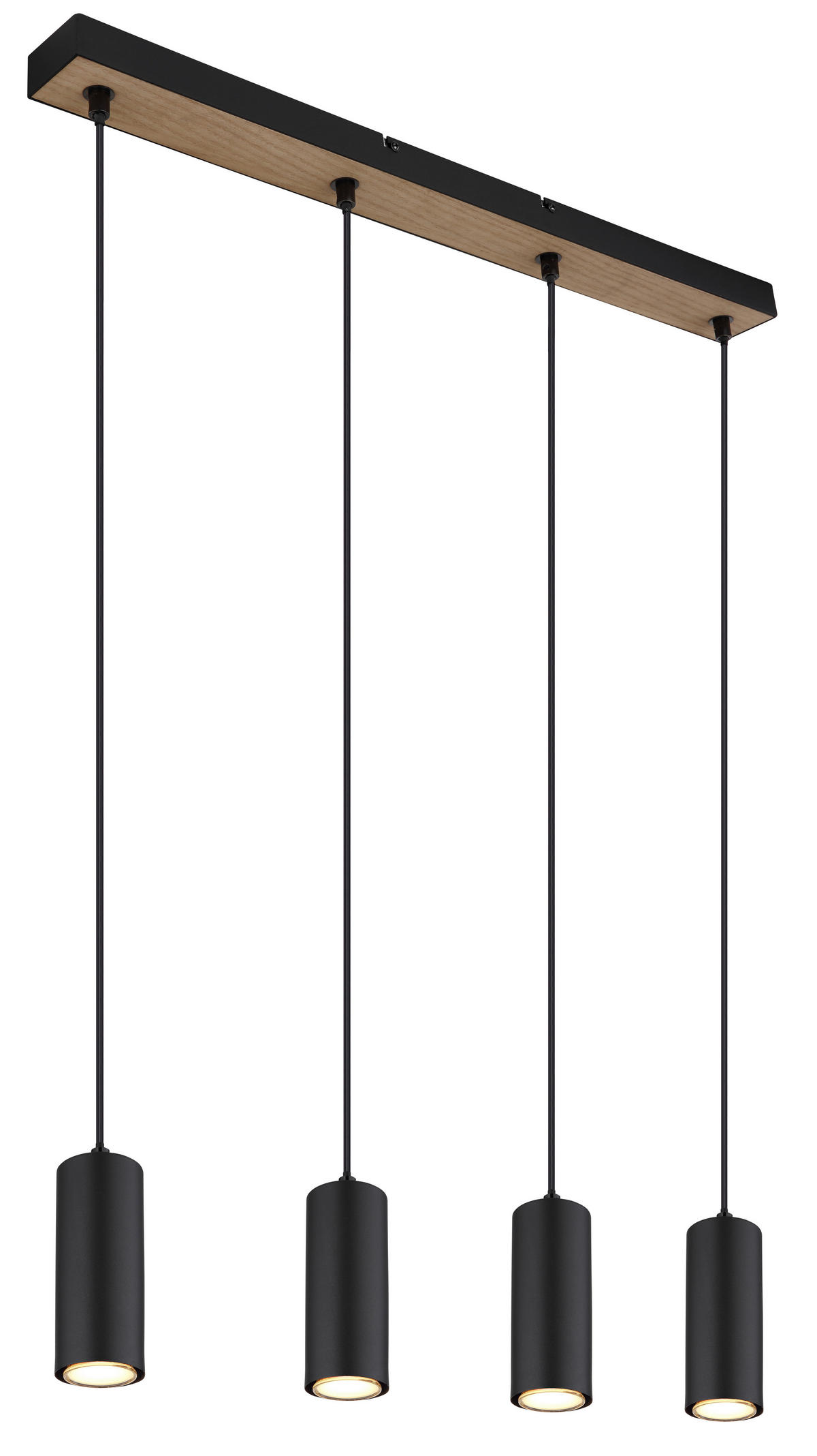 HÄNGELEUCHTE 65/6/120 cm   - Schwarz, Design, Holzwerkstoff/Metall (65/6/120cm) - Globo