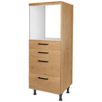 GERÄTEUMBAUSCHRANK 60/168/58 cm  in Eichefarben  - Eichefarben/Schwarz, MODERN, Holzwerkstoff/Metall (60/168/58cm) - Nobilia