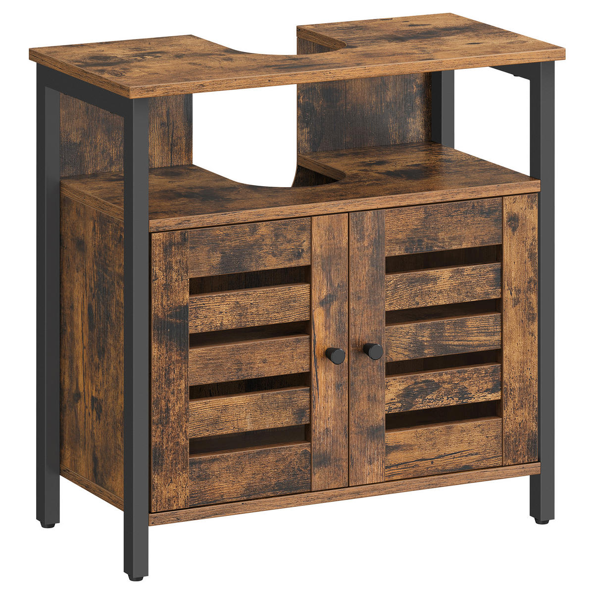 WASCHBECKENUNTERSCHRANK 60/60/30 cm  - Schwarz/Braun, Trend, Holzwerkstoff/Kunststoff (60/60/30cm) - MID.YOU