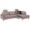 ECKSOFA inkl. Funktionen Sense Altrosa Cord, Velours  - Schwarz/Altrosa, Design, Textil/Metall (291/197cm) - Beldomo Style