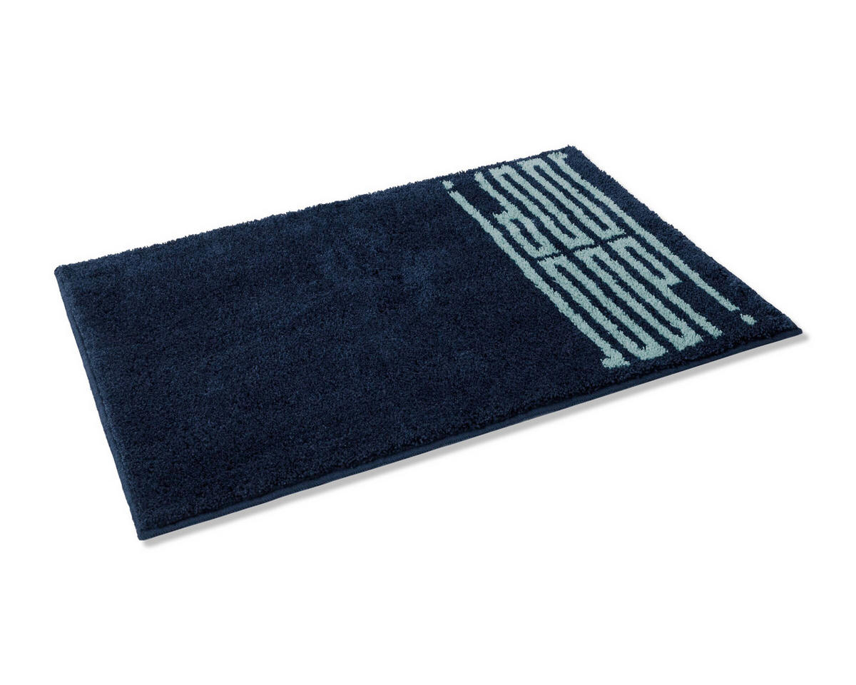 BADTEPPICH Bars Blau 60/90 cm  - Blau, Basics, Naturmaterialien/Textil (60/90cm) - Joop!