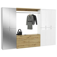 HALLMÖBEL 4 delar  i 273/193/34 cm  - vit högglans, Klassisk, trämaterial/glas (273/193/34cm) - MID.YOU