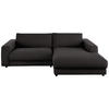 ECKSOFA in Flachgewebe Schwarz  - Schwarz, Design, Kunststoff/Textil (270/190cm) - Lomoco