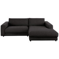 ECKSOFA in Flachgewebe Schwarz  - Schwarz, Design, Kunststoff/Textil (270/190cm) - Lomoco