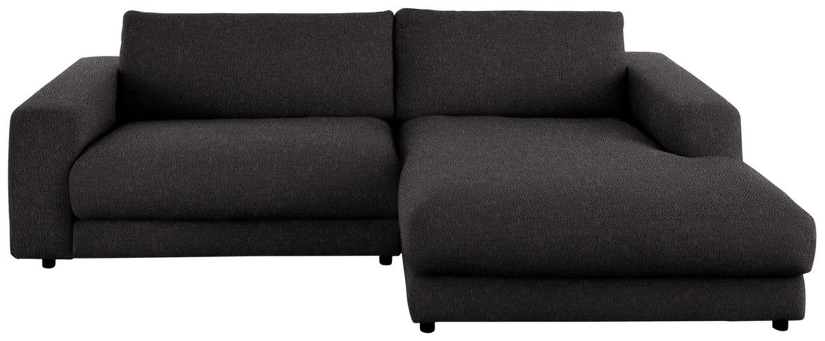 ECKSOFA in Flachgewebe Schwarz  - Schwarz, Design, Kunststoff/Textil (270/190cm) - Lomoco