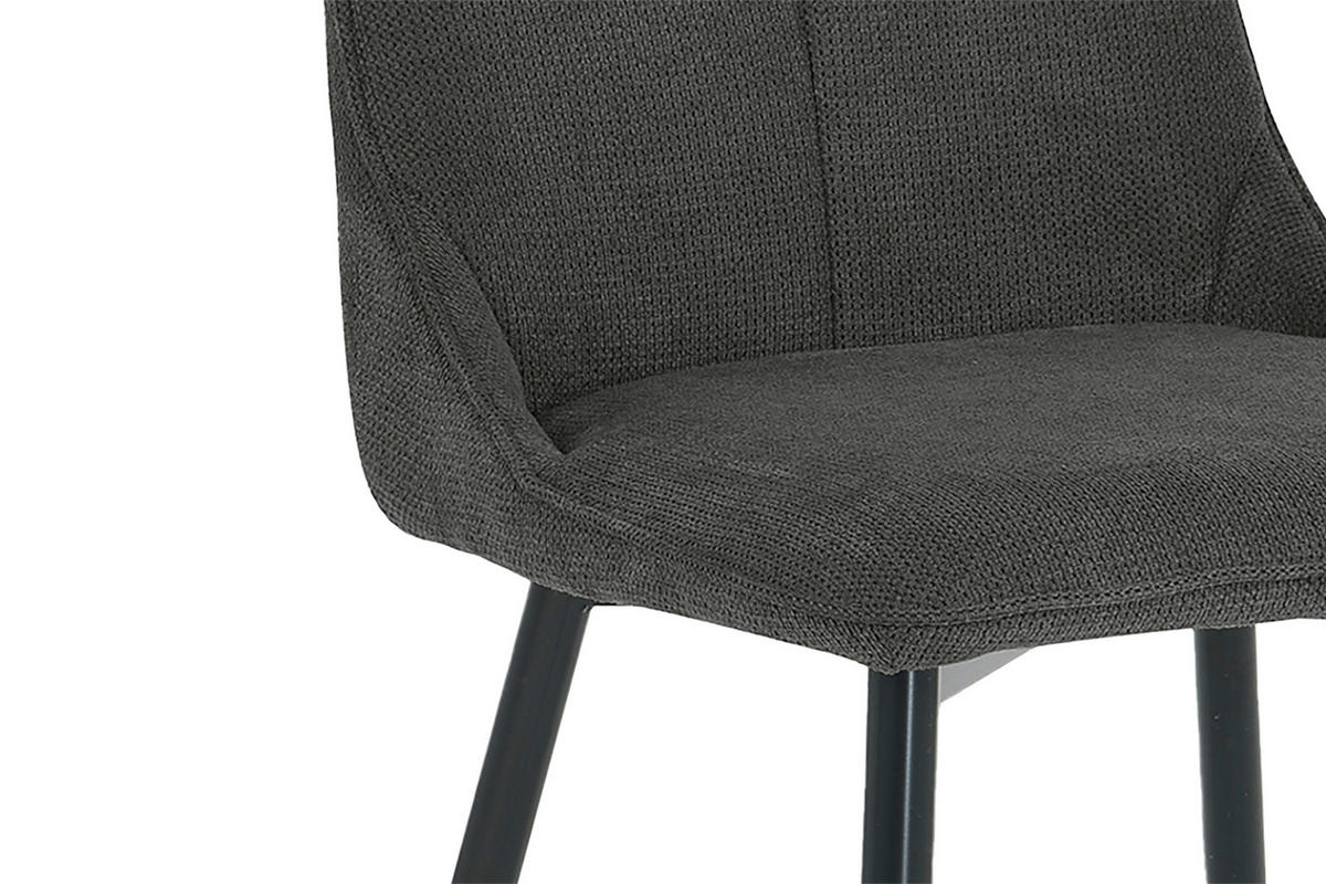 STUHL-SET 2 Stück  in Stahl Webstoff  - Anthrazit/Schwarz, Design, Textil/Metall (59/88/47cm) - MID.YOU