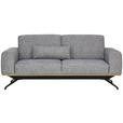 3-SITZER-SOFA Struktur Grau  - Schwarz/Grau, Design, Holz/Textil (196/85-104/95cm) - Novel