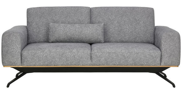 3-SITZER-SOFA Struktur Grau  - Schwarz/Grau, Design, Holz/Textil (196/85-104/95cm) - Novel
