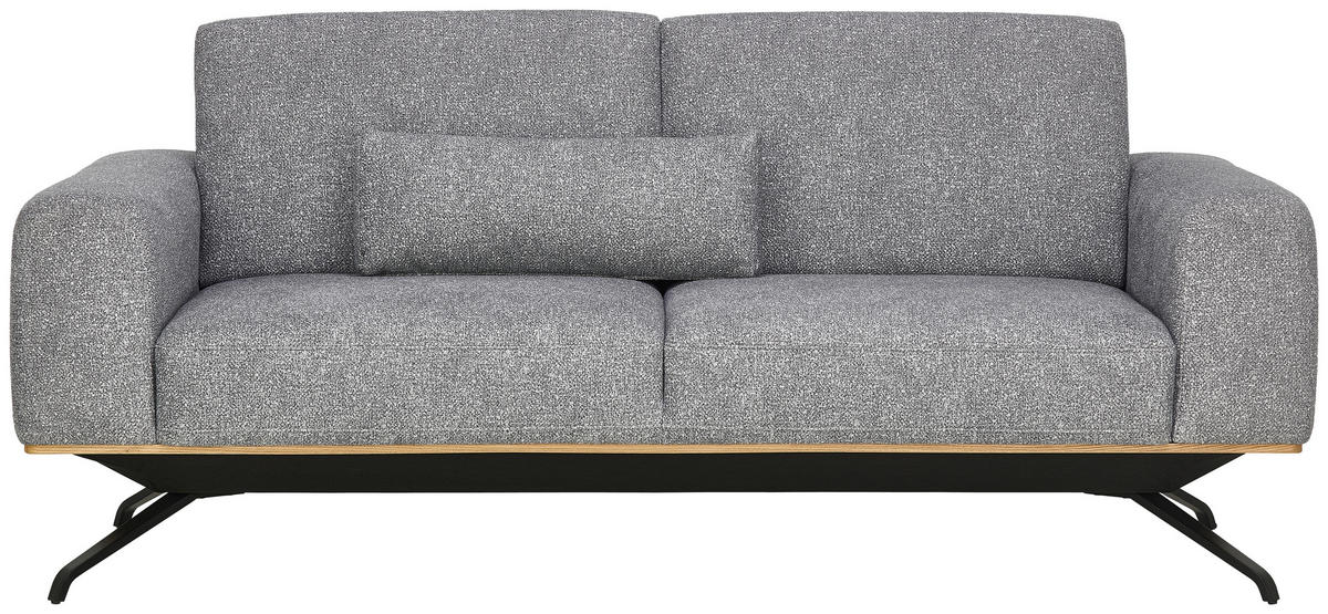 3-SITZER-SOFA Struktur Grau  - Schwarz/Grau, Design, Holz/Textil (196/85-104/95cm) - Novel