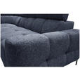 ECKSOFA in Struktur Dunkelblau  - Schwarz/Dunkelblau, MODERN, Textil/Metall (212/254cm) - Carryhome