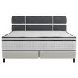 BOXSPRINGBETT 180/200 cm  in Creme, Dunkelgrau  - Dunkelgrau/Creme, Design, Textil/Metall (180/200cm) - Esposa