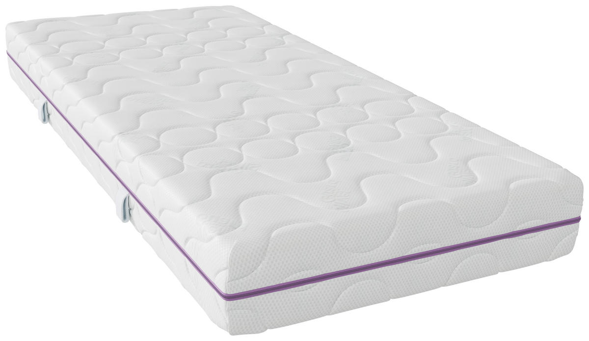 KOMFORTSCHAUMMATRATZE 90/200 cm Höhe ca. 21 cm 7 -Zonen - Weiß, Basics, Textil (90/200cm) - Sleeptex