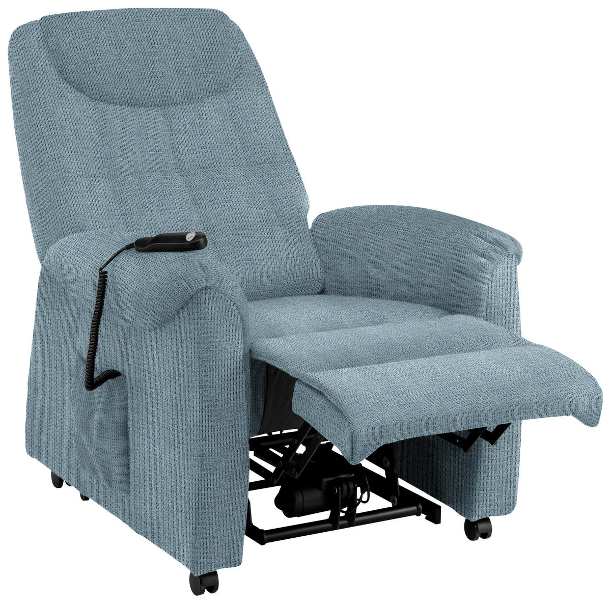 FERNSEHSESSEL in Mikrofaser Blau  - Blau/Schwarz, KONVENTIONELL, Kunststoff/Textil (83/113/92cm) - Xora