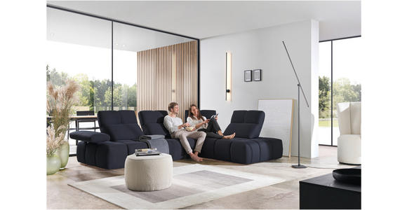 ECKSOFA in Struktur Schwarz 313/233 cm - Schwarz, Design, Kunststoff/Textil (313/233cm) - Emilio Belluti