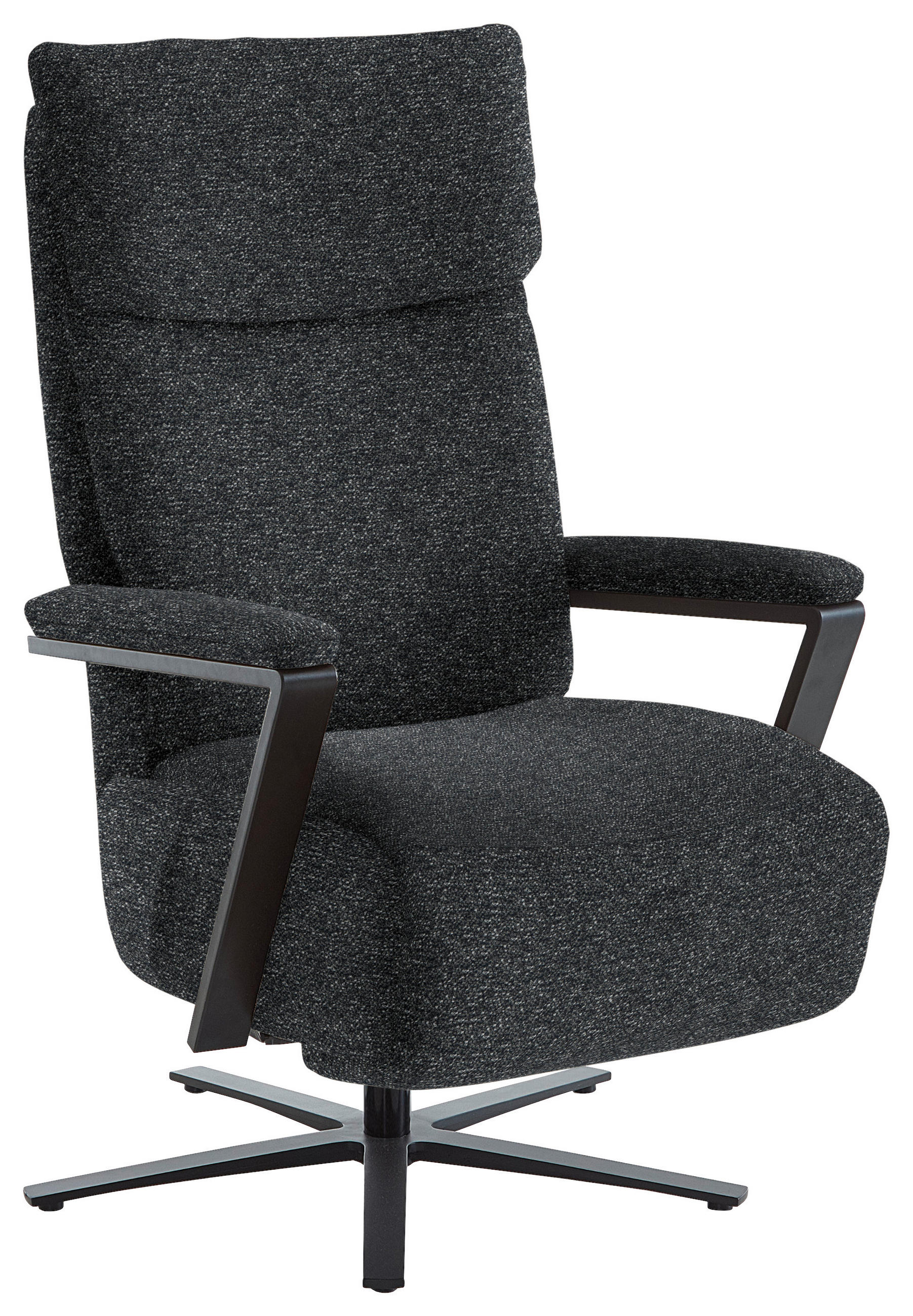 RELAXSESSEL in Textil Graphitfarben  - Schwarz/Graphitfarben, Design, Textil/Metall (68/117/85cm) - Cantus