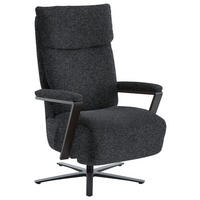 RELAXSESSEL in Textil Graphitfarben  - Schwarz/Graphitfarben, Design, Textil/Metall (68/117/85cm) - Cantus