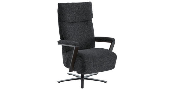 RELAXSESSEL in Textil Graphitfarben - Schwarz/Graphitfarben, Design, Textil/Metall (68/117/85cm) - Cantus